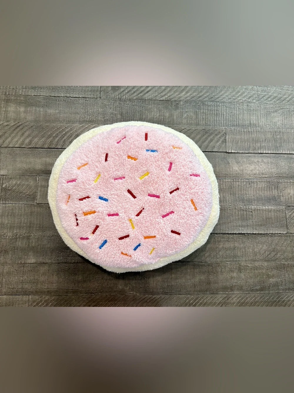 Round Pink Cookie Sprinkle Throw Pillow